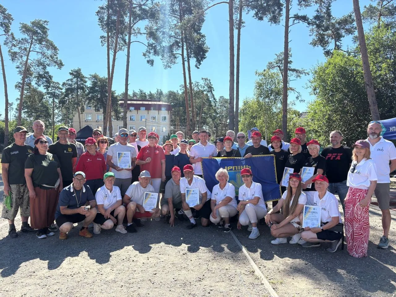 Participants of Ukraine's veterans' petanque championship in Irpin. Photo: Big Kyiv