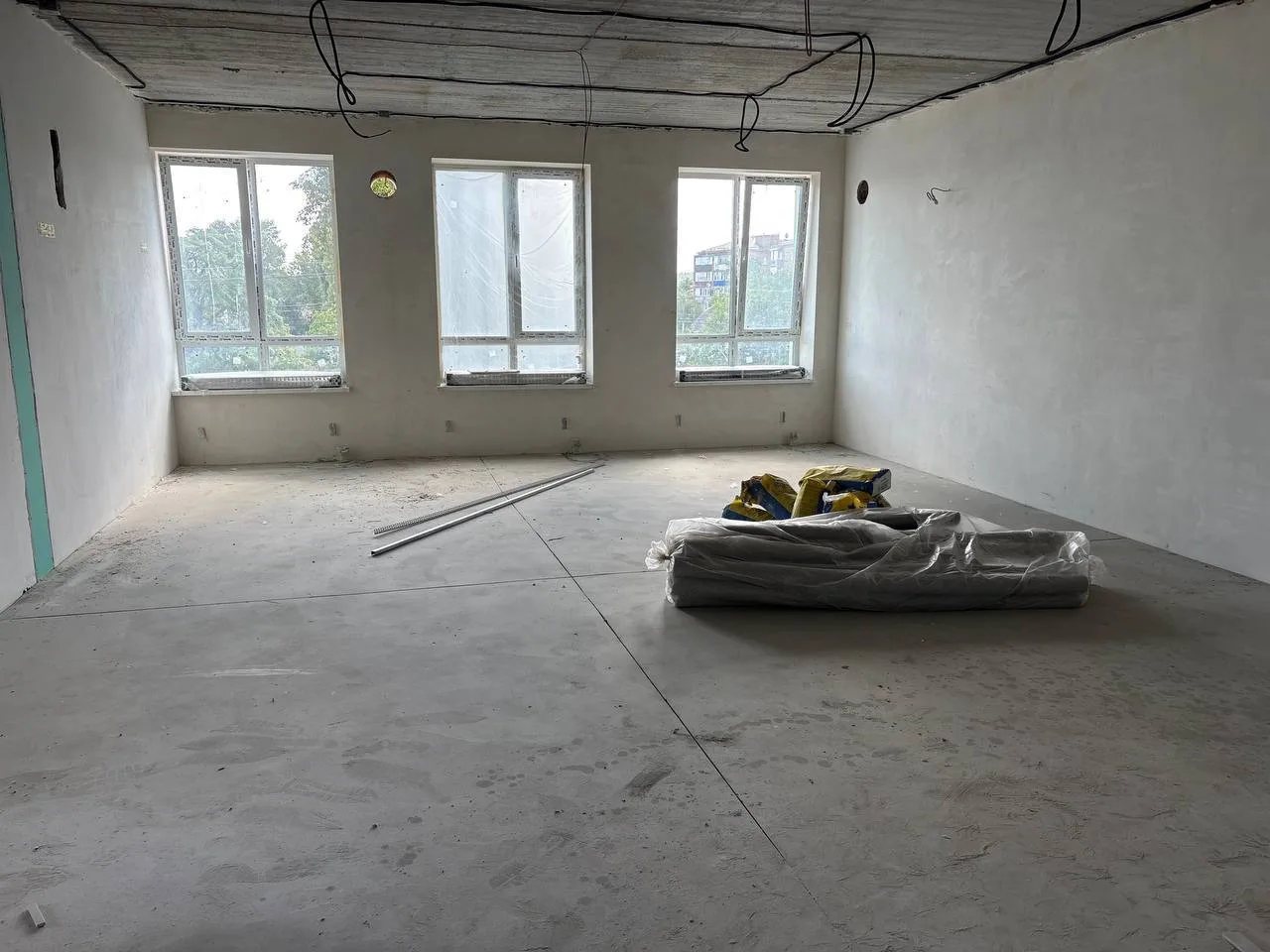 A group room at the new Vesnianka kindergarten during finishing works
