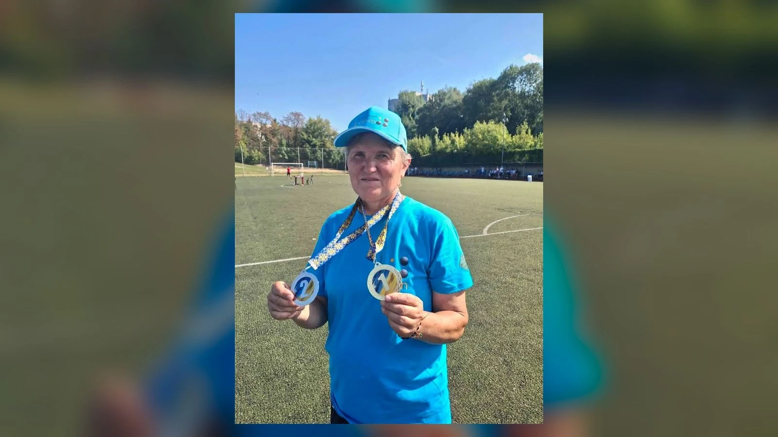 Ірина Пасічник із нагородами ІХ Міжнародної літньої Сеньйоріади в Луцьку. Фото: Бучанська міська рада