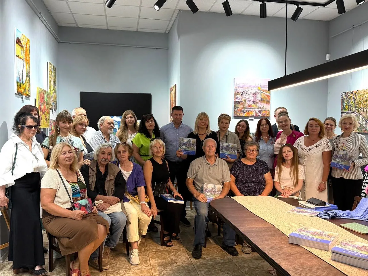 Participants of the ninth "Painted Irpin" plein air at the catalogue presentation. Photo: Irpin city council