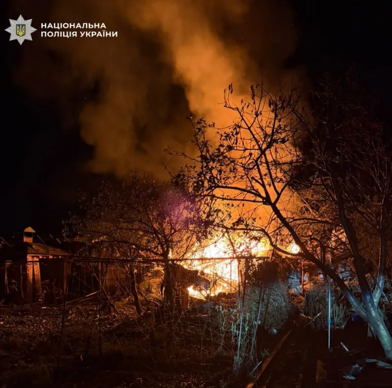 Пожежа, що виникла після влучання