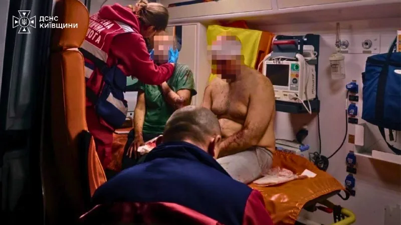 Medics treating the injured