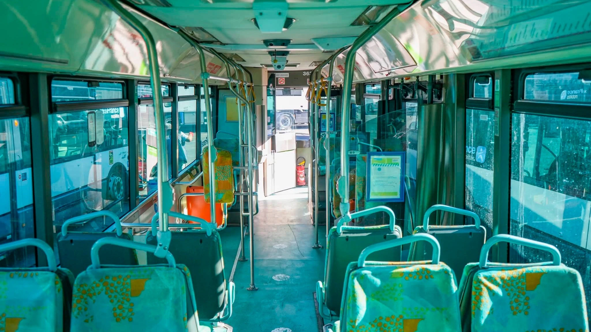 Inside one of the Buchatransservis buses. Illustrative photo
