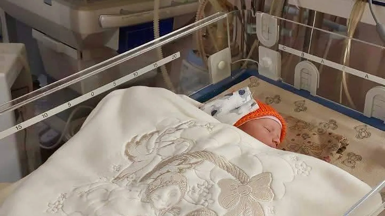A newborn at the Vorzel maternity hospital, January 2025