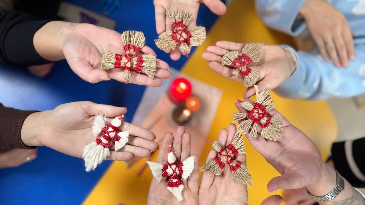 Crane amulets made by teachers of the Ruta kindergarten