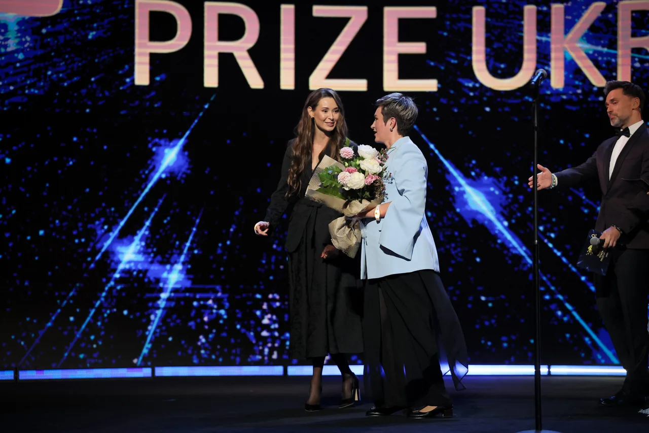 Svitlana Merkulova on stage at the Global Teacher Prize Ukraine 2026 ceremony