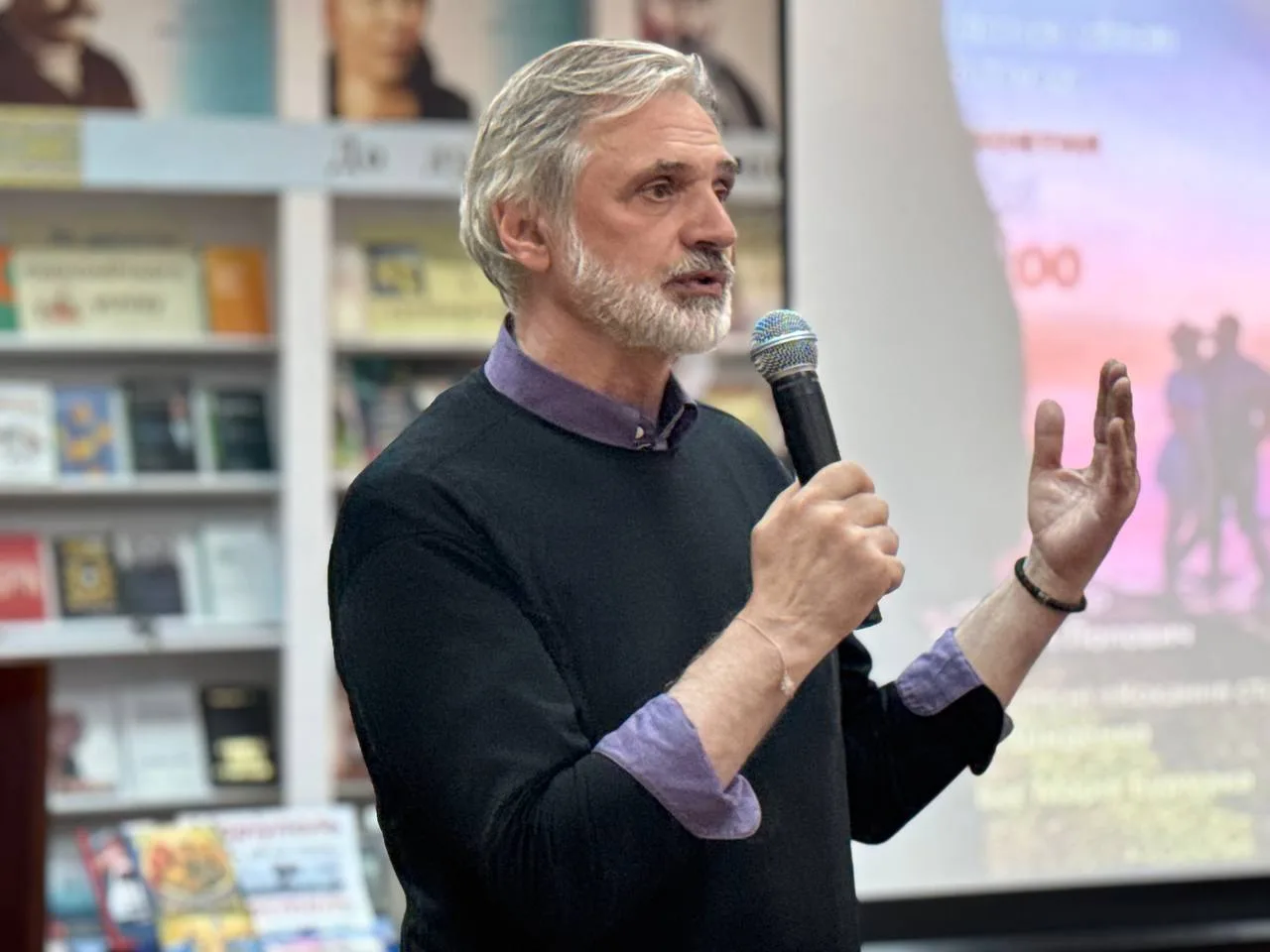 Director Stanislav Suknenko at the screening of “Azovstal. Shelter of Love” in Irpin