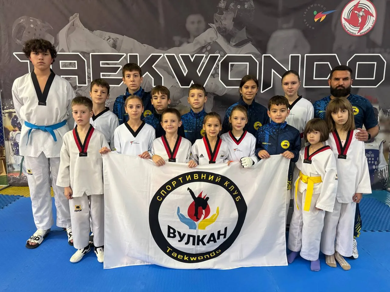 Athletes of Bucha’s Vulkan club at the Spinner Cup