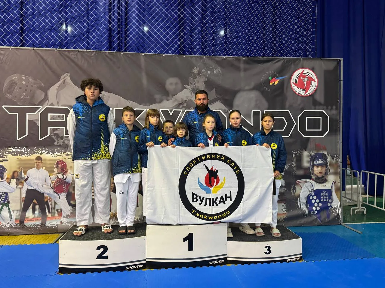 Vulkan club athletes on the podium at the Spinner Cup in Lviv