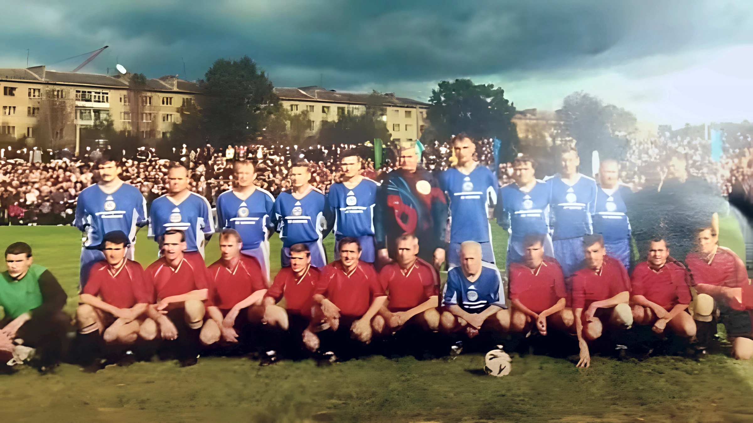 Bucha and Dynamo veterans before the match