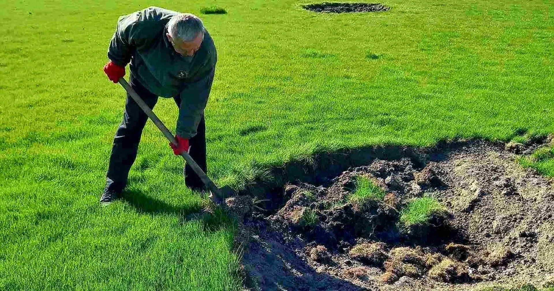 Restoring the stadium pitch