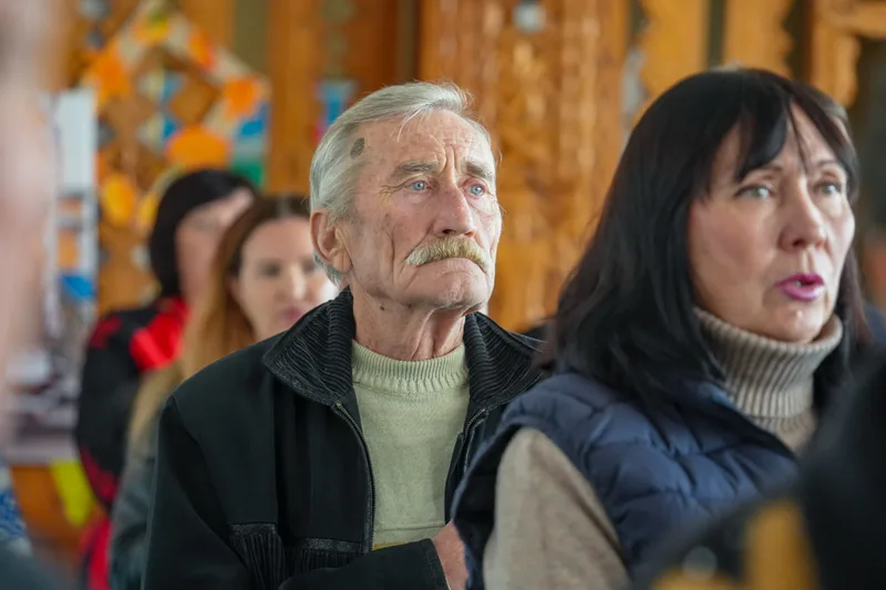 Residents at the village celebration